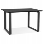 Design gerader Schreibtisch aus Holz schwarze Füße (70x130 cm) COBIE (schwarzes Finish)