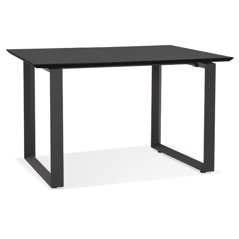 Bureau droit design en bois pieds noirs (70x130 cm) COBIE (finition noir) - image 59452
