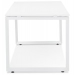 Geradliniges Schreibtischdesign weiße Holzfüße (60x120 cm) OSSIAN (weißes Finish)