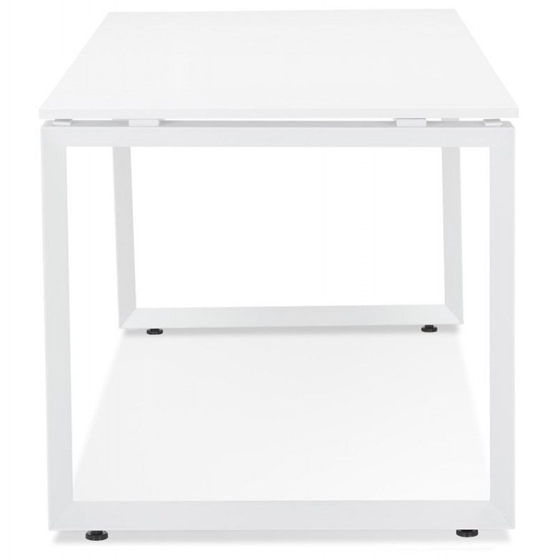 Bureau droit design en bois pieds blancs (60x120 cm) OSSIAN (finition blanc) - image 59462