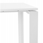 Bureau droit design en bois pieds blancs (60x120 cm) OSSIAN (finition blanc)