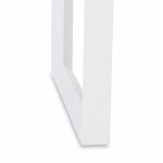 Bureau droit design en bois pieds blancs (70x130 cm) COBIE (finition naturel)