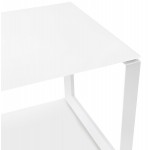 Design gerader Schreibtisch aus gehärtetem Glas weiße Füße (60x120 cm) OSSIAN (weißes Finish)