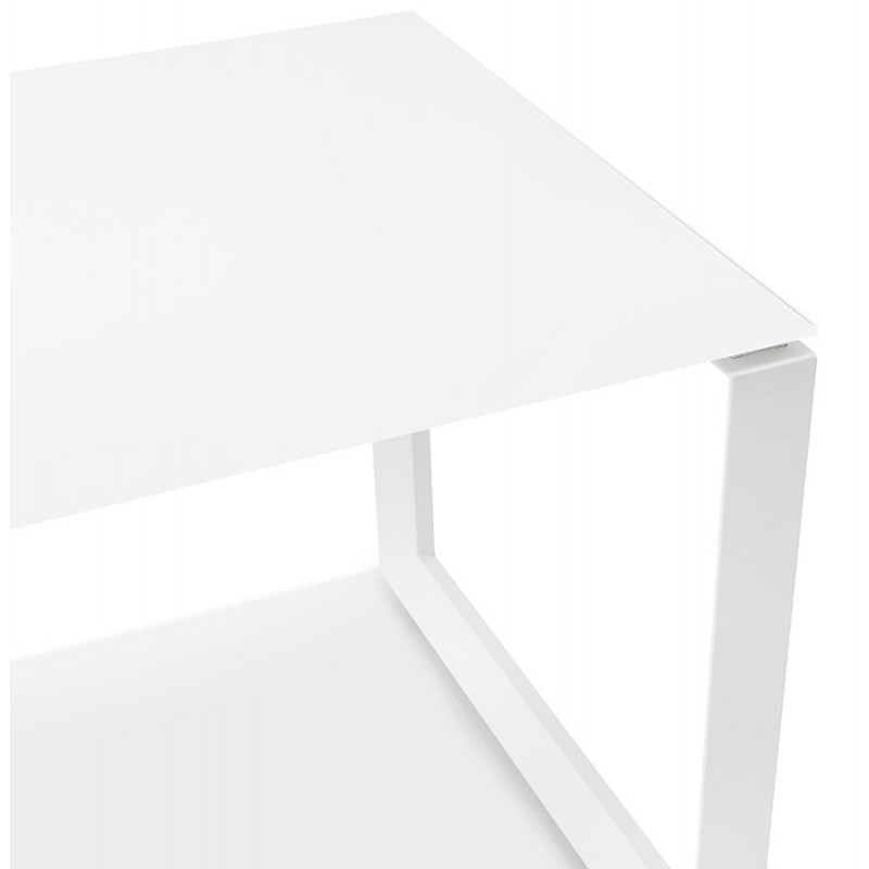 Escritorio recto de diseño en cristal templado pies blancos (60x120 cm) OSSIAN (acabado blanco) - image 59482