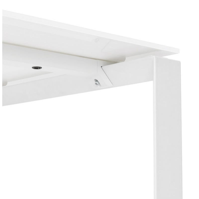 Design gerader Schreibtisch aus gehärtetem Glas weiße Füße (60x120 cm) OSSIAN (weißes Finish) - image 59486