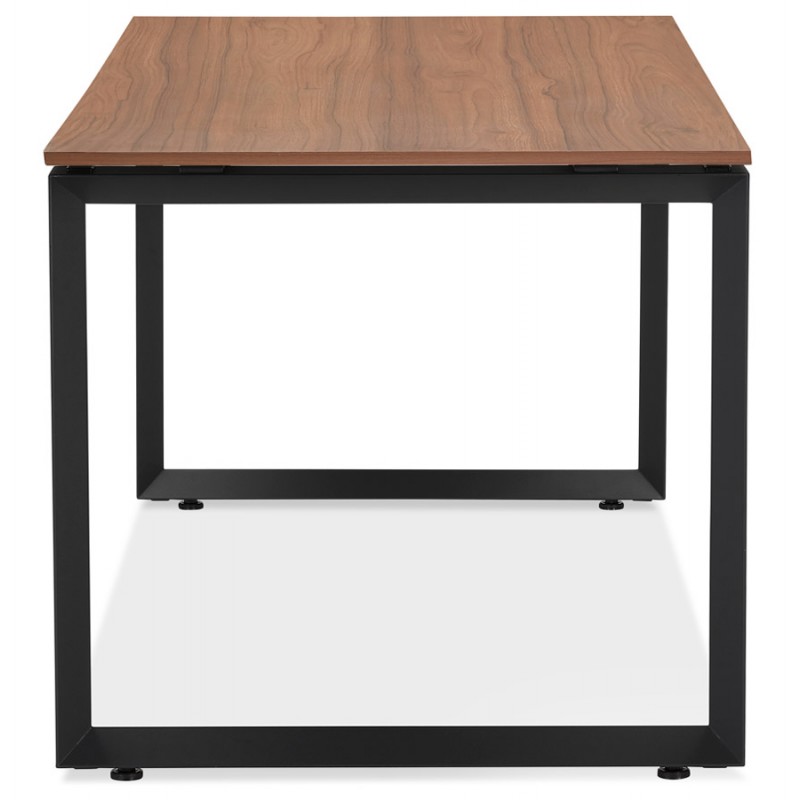 Straight desk design wood black feet (80x160 cm) OSSIAN (walnut finish) - image 59491