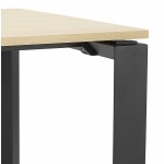 Bureau droit design en bois pieds noirs (80x160 cm) OSSIAN (finition naturel)