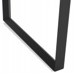 Bureau droit design en bois pieds noirs (80x160 cm) OSSIAN (finition naturel)