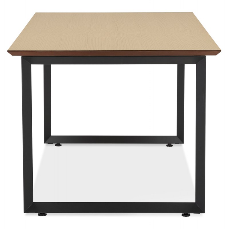 Design gerader Schreibtisch aus Holz schwarze Füße (90x180 cm) COBIE (naturbelassen) - image 59518