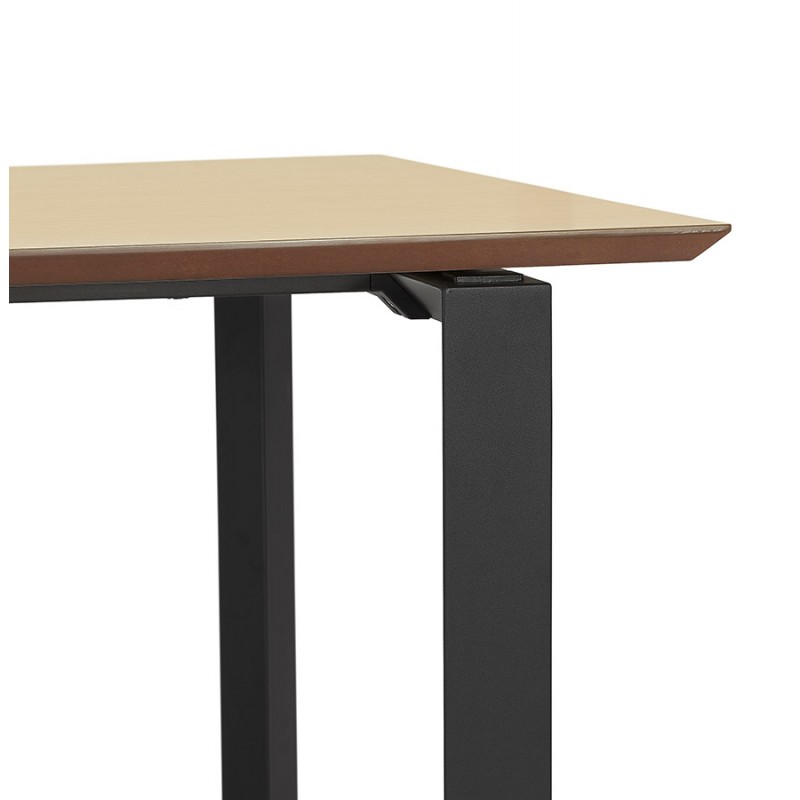 Design gerader Schreibtisch aus Holz schwarze Füße (90x180 cm) COBIE (naturbelassen) - image 59521