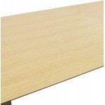 Design straight desk in wood black feet (90x180 cm) COBIE (natural finish)
