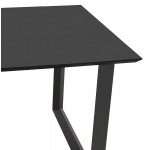 Design dritto della scrivania in legno nero piedini (90x180 cm) COBIE (finitura nera)