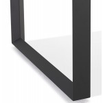 Escritorio recto de diseño en cristal templado pies negros (80x160 cm) OSSIAN (acabado negro)