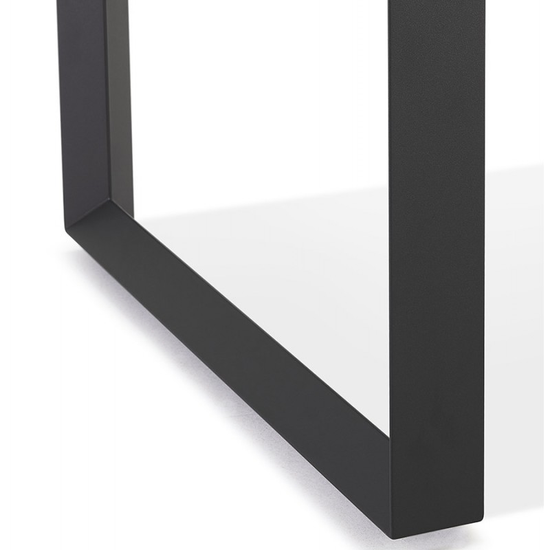 Bureau droit design en verre trempé pieds noirs (80x160 cm) OSSIAN (finition noir) - image 59541