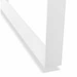 Scrivania dritta di design in legno piedini bianchi (80x160 cm) OSSIAN (finitura naturale)