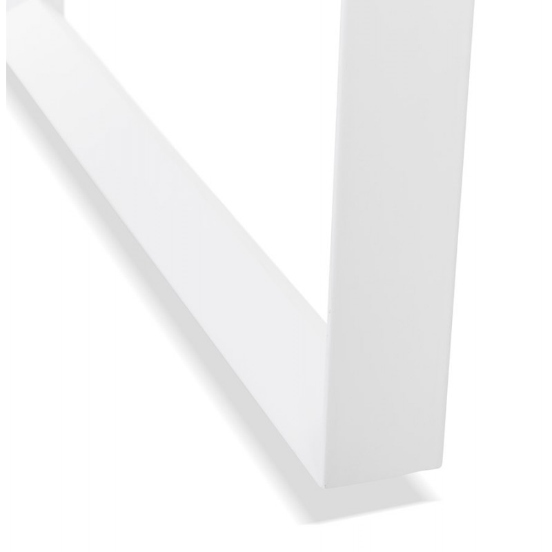 Bureau droit design en bois pieds blancs (80x160 cm) OSSIAN (finition naturel) - image 59547