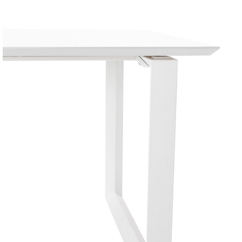 Bureau droit design en bois pieds blancs (90x180 cm) COBIE (finition blanc) - image 59564