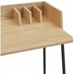 Design gerader Schreibtisch aus Holz schwarze Füße (62x120 cm) ELIOR (naturbelassen)