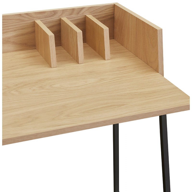 Design gerader Schreibtisch aus Holz schwarze Füße (62x120 cm) ELIOR (naturbelassen) - image 59593
