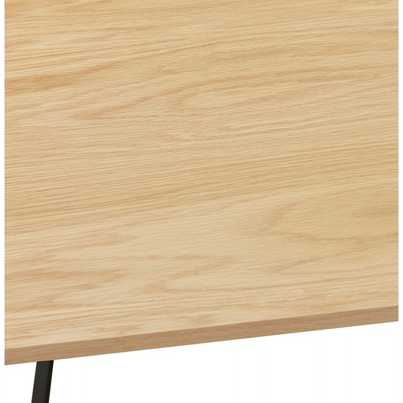 Design gerader Schreibtisch aus Holz schwarze Füße (62x120 cm) ELIOR (naturbelassen) - image 59595