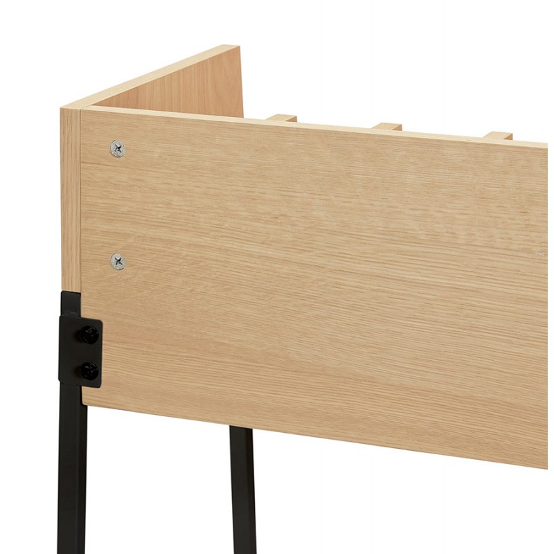 Design gerader Schreibtisch aus Holz schwarze Füße (62x120 cm) ELIOR (naturbelassen) - image 59597