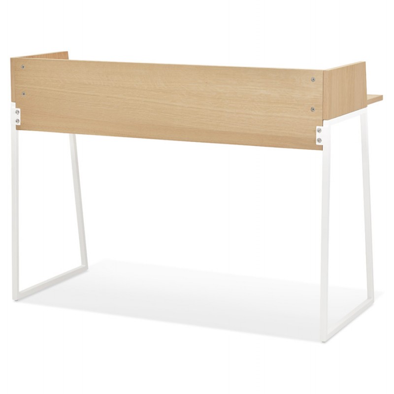 Design dritto della scrivania in legno bianco piedini (62x120 cm) ELIOR (finitura naturale) - image 59603