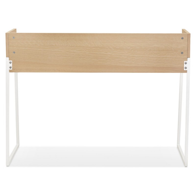 Bureau droit design en bois pieds blancs (62x120 cm) ELIOR (finition naturel) - image 59604
