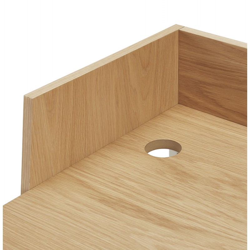 Design dritto della scrivania in legno bianco piedini (62x120 cm) ELIOR (finitura naturale) - image 59609