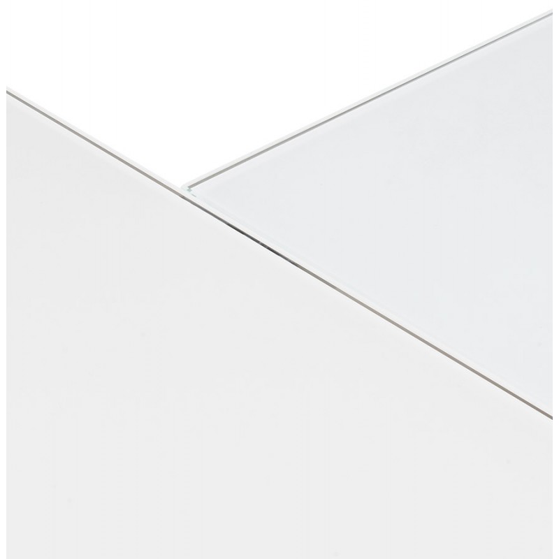 Escritorio esquinero de diseño en cristal templado (200x200 cm) MASTER (acabado blanco) - image 59630