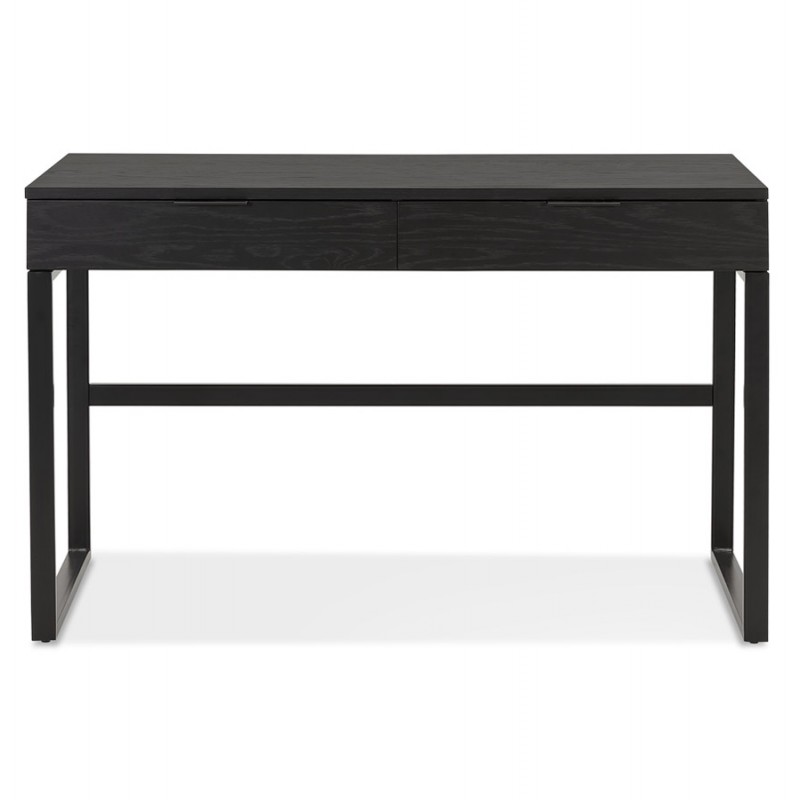 Bureau droit design en bois pieds noirs (60x120 cm) ADDISON (finition noir) - image 59635
