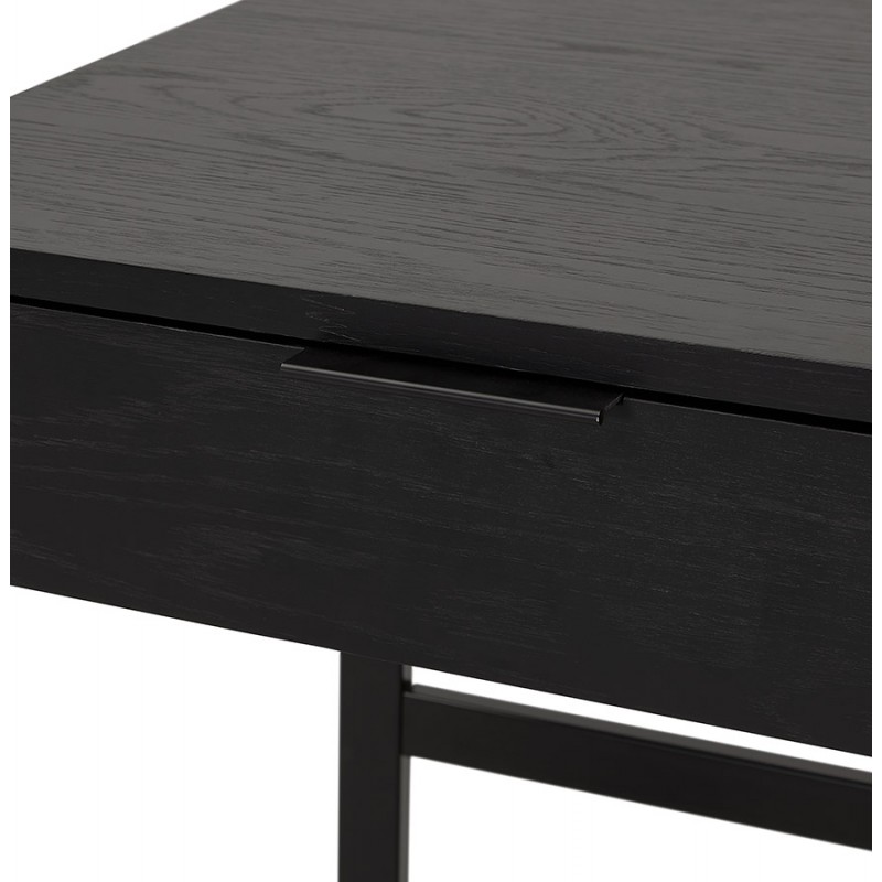 Design gerader Schreibtisch aus Holz schwarze Füße (60x120 cm) ADDISON (schwarzes Finish) - image 59639
