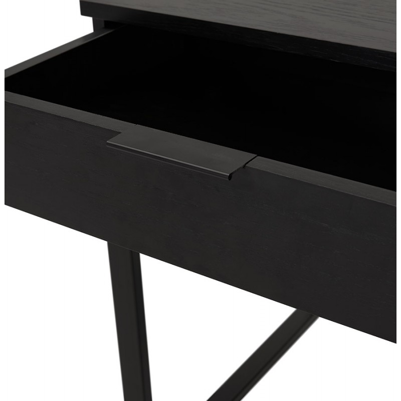 Design gerader Schreibtisch aus Holz schwarze Füße (60x120 cm) ADDISON (schwarzes Finish) - image 59641