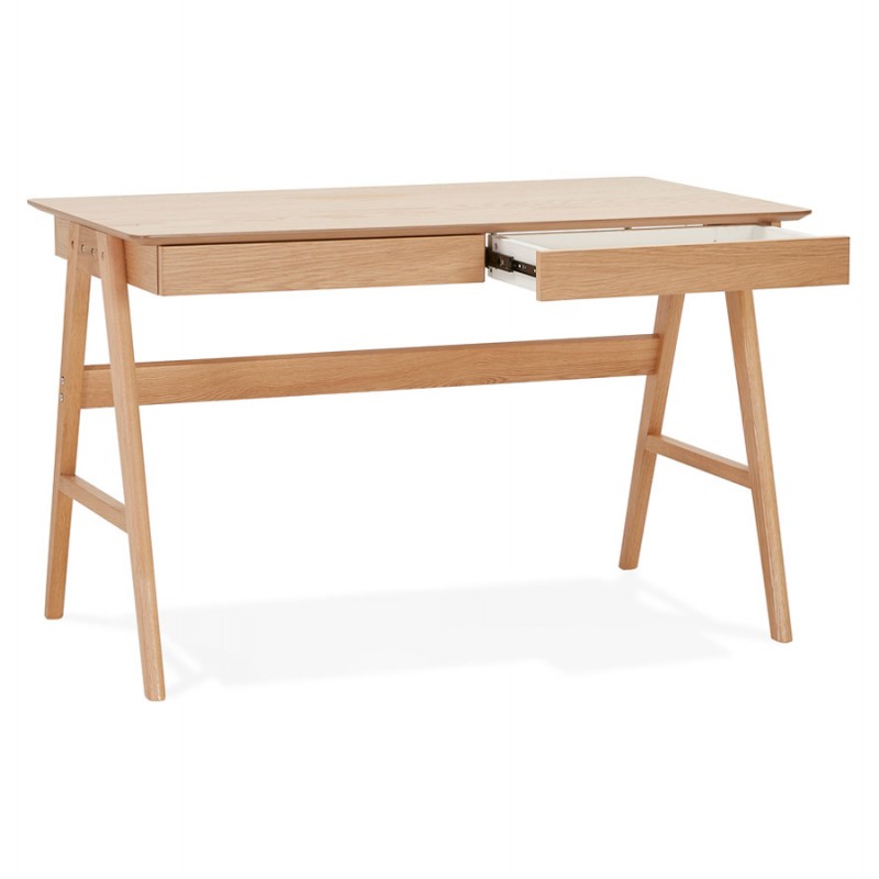 Diseño de escritorio recto en madera (70x120 cm) CURT (acabado natural) - image 59649