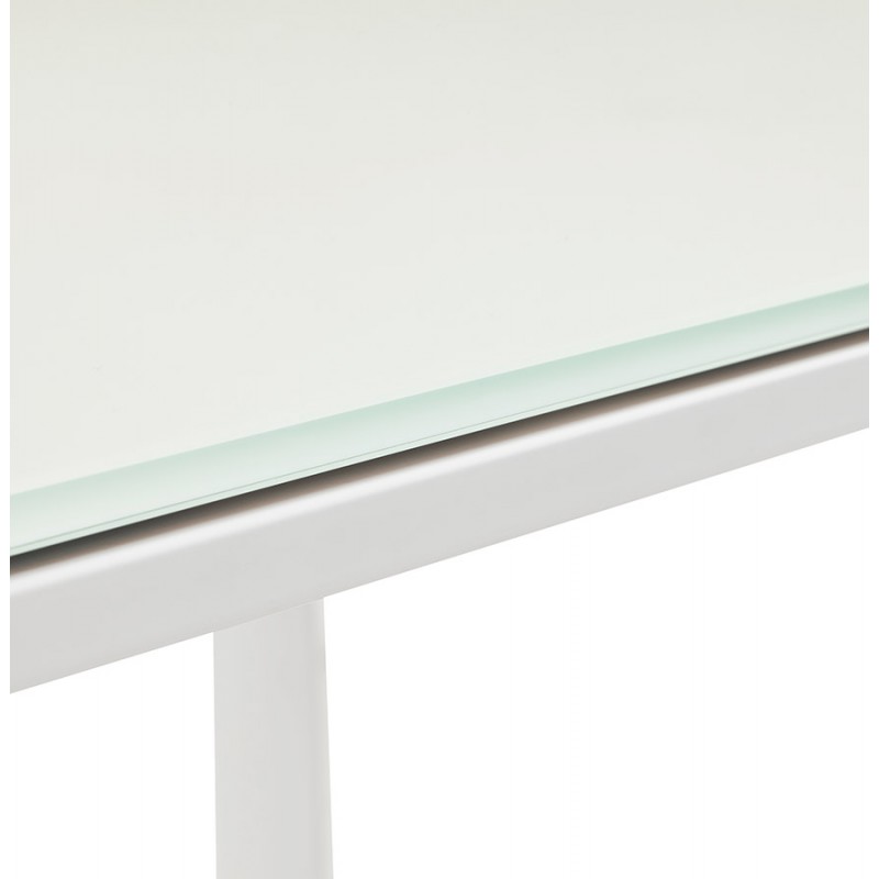 Desk meeting table in tempered glass (100x200 cm) BOIN (white finish) - image 59704