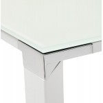 Design straight desk in tempered glass (100x200 cm) BOIN (white finish)