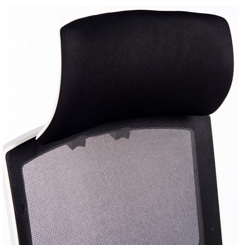 Sedia da ufficio ergonomica in tessuto MIAMI (bianco, nero) - image 59729