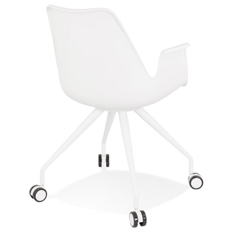 Chaise de bureau avec accoudoirs sur roulettes AMADEO (blanc) - image 59836