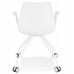 Chaise de bureau avec accoudoirs sur roulettes AMADEO (blanc)