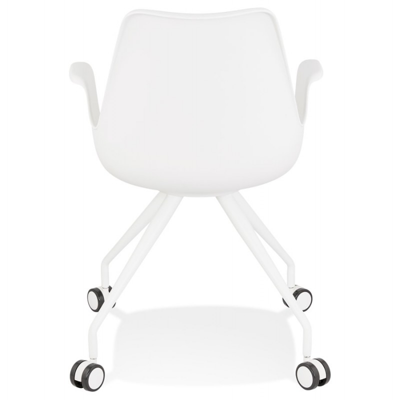 Chaise de bureau avec accoudoirs sur roulettes AMADEO (blanc) - image 59837
