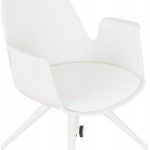 Office chair with armrests on wheels AMADEO (white)
