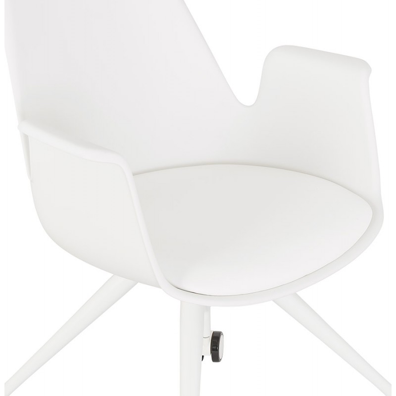 Chaise de bureau avec accoudoirs sur roulettes AMADEO (blanc) - image 59838