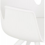 Chaise de bureau avec accoudoirs sur roulettes AMADEO (blanc)
