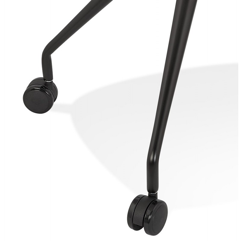 Chaise de bureau design sur roulettes en tissu ARISTIDE (noir) - image 59850