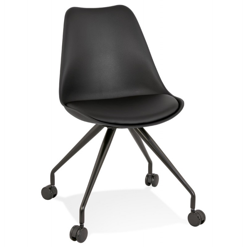 Chaise de bureau design sur roulettes ALVIZE (noir) - image 59852