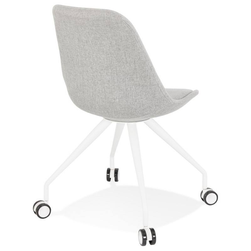 Chaise de bureau design sur roulettes en tissu ARISTIDE (gris) - image 59864