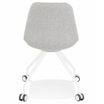 Chaise de bureau design sur roulettes en tissu ARISTIDE (gris)
