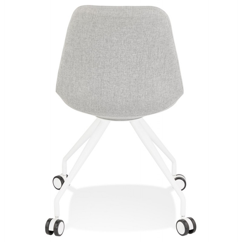 Chaise de bureau design sur roulettes en tissu ARISTIDE (gris) - image 59865
