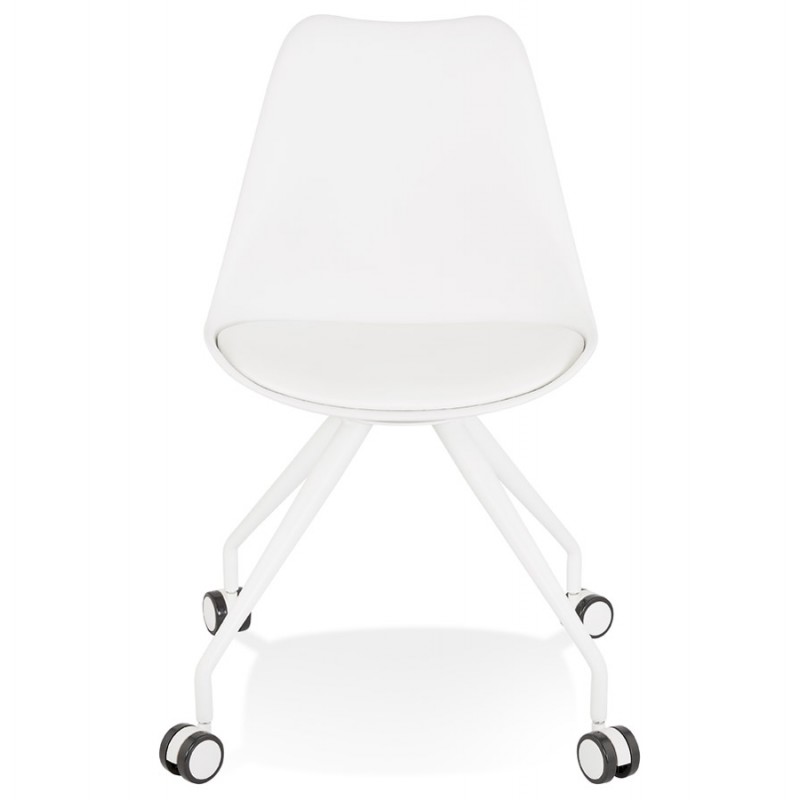 Chaise de bureau design sur roulettes ALVIZE (blanc) - image 59880