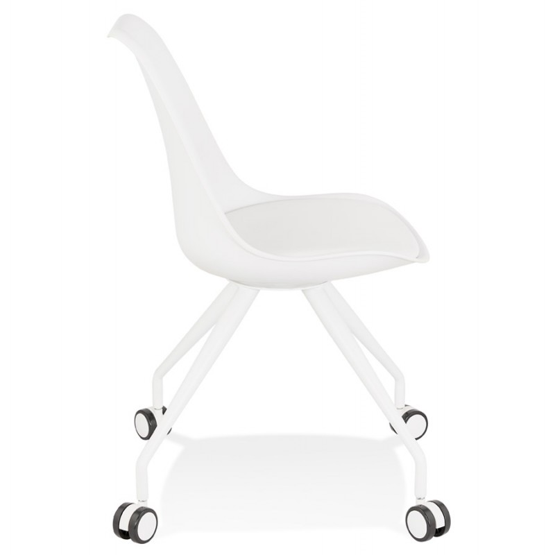 Chaise de bureau design sur roulettes ALVIZE (blanc) - image 59881