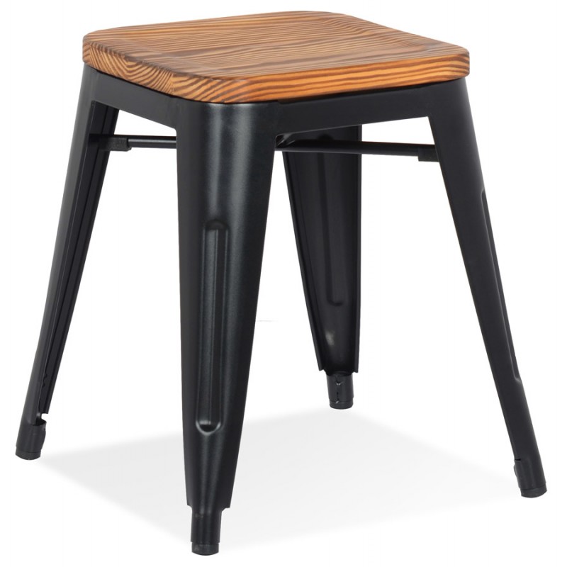 PEPITO industrial low stool (natural, black) - image 59963